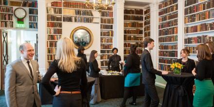 People mingling in Library