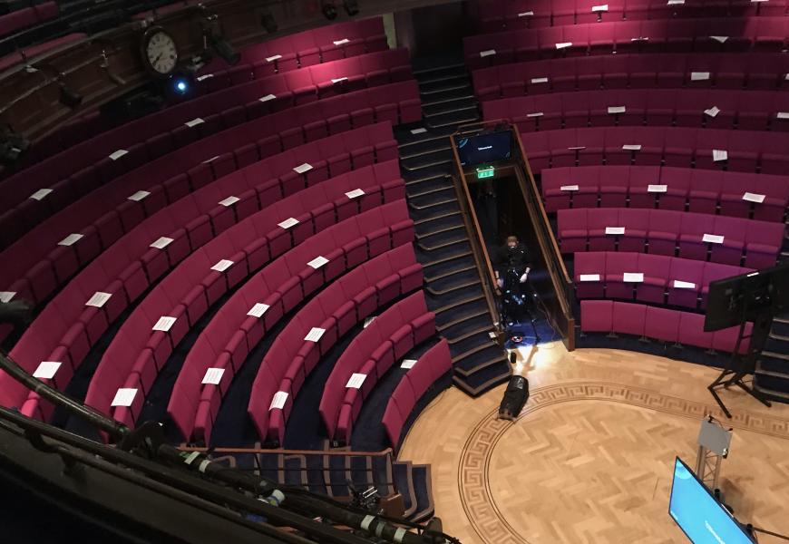 photo of the theatre seat distanced form the gallery